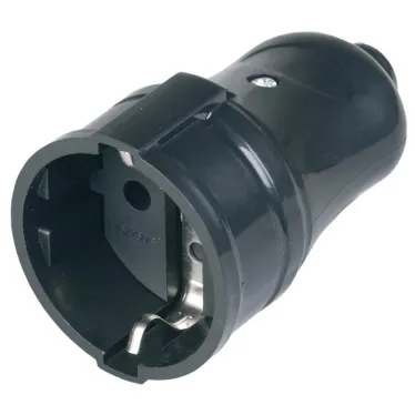 Гнездо штепсельное с заземлением черное 16А