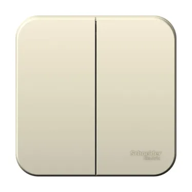 Выключатель BLANCA двухклавишный наружный (схема 5) с изоляционной пластиной 6A 250B молочный