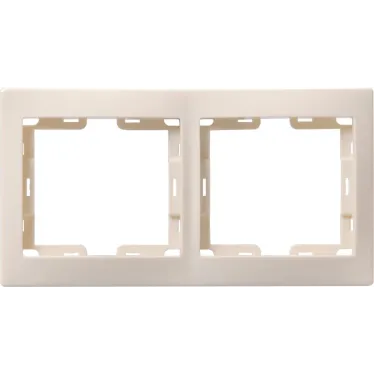 Рамка РВ-2-ККм двухместная вертикальная Кварта кремовый