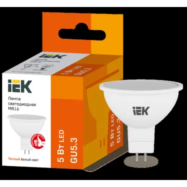 Лампа светодиодная MR16 софит 5Вт 230В 3000К GU5.3 IEK