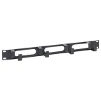 Органайзер кабельный TERACOM 1U 4 кольца с окнами металлический чёрный