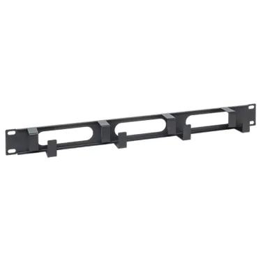 Органайзер кабельный TERACOM 1U 4 кольца с окнами металлический чёрный