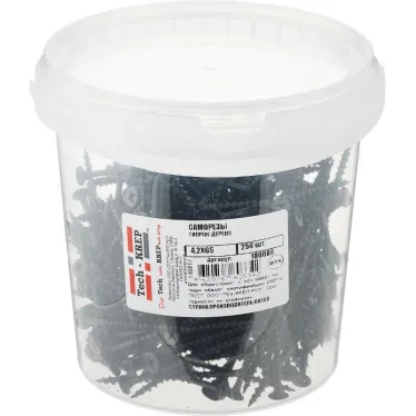 Саморез гипсокартон/дерево 4,2х65 черный (250шт) - ведро