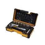 Набор бит SL/PH/SQ и метрических головок с мини трещоткой в кейсе, 18 шт