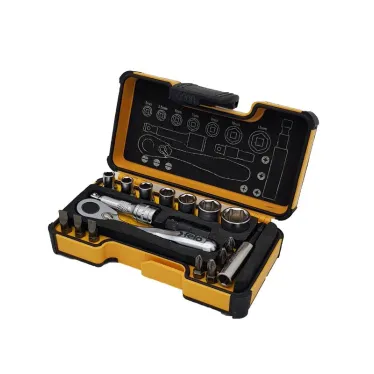 Набор бит SL/PH/SQ и метрических головок с мини трещоткой в кейсе, 18 шт