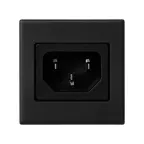 Адаптер с штыревым разъёмом С14 папа ( IEC320) К45 графит