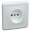 Розетка РС10-2-ВБ одноместная без заземляющего контакта без защитных шторок 10А ВЕГА белый