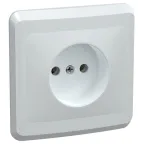 Розетка РС10-2-ВБ одноместная без заземляющего контакта без защитных шторок 10А ВЕГА белый