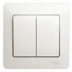 GLOSSA Выключатель двухклавишный схема 5 перламутр в сборе