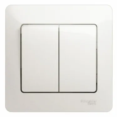 GLOSSA Выключатель двухклавишный схема 5 перламутр в сборе