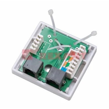 Розетка комбинированная внешняя. RJ-45(8P-8C) + RJ-11(6P-4C). UTP неэкраниров,
