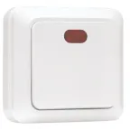 Рим Выключатель одноклавишный с индикатором 10А белый