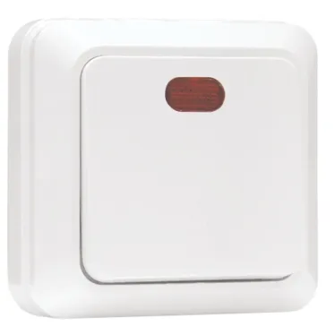 Рим Выключатель одноклавишный с индикатором 10А белый