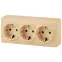 Розетка 3х2P+E Schuko, 16A-250В, ОУ, Эра Эксперт, сосна, 11-2208-11