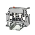 Клемма для предохранителя, винтовой зажим, 2 точки подключения, 4 кв.мм, серая