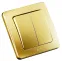 Выключатель двухклавишный скрытый золото 16А