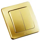 Выключатель двухклавишный скрытый золото 16А