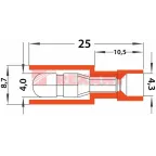 Разъем штекерный полностью изолир штекер 4 мм 0.5-1.5 кв мм (РШПи-п 1.5-4 РшИпп 1,25-4) красный, REXANT