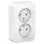 BLANCA Розетка наружная двойная без заземления, без шторок, с изолирующей пластиной, 16А, 250В, белый
