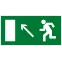 Знак эвакуационный E 06 ''Направление к эвакуационному выходу налево вверх'' 150х300 мм, пластик ГОСТ Р 12.4.026-2001