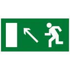 Знак эвакуационный E 06 ''Направление к эвакуационному выходу налево вверх'' 150х300 мм, пластик ГОСТ Р 12.4.026-2001