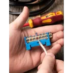 Шина 0 N (6х9мм) 8 отверстий латунь синий изолятор тип Стойка на DIN-рейку PROxima