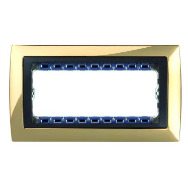Рамка с суппортом на 8 узких модулей, S82C, золото - графит