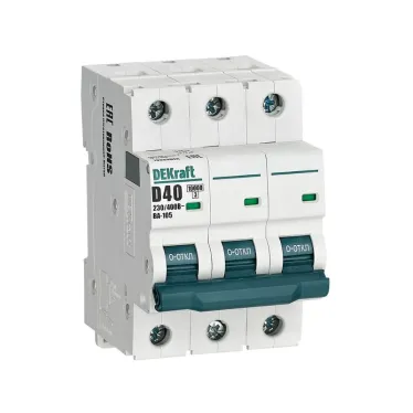 Выключатель автоматический 3P кривая D 40A 10кА ВА-105