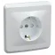 Розетка РСш10-3-ВБ одноместная с заземляющим контактом с защитными шторками 16А ВЕГА белый