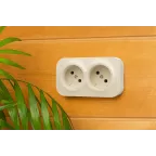 Quteo розетка двойная без заземления без шторок - 16 A - 250 В IP 20 - Слоновая кость