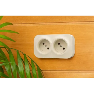 Quteo розетка двойная без заземления без шторок - 16 A - 250 В IP 20 - Слоновая кость