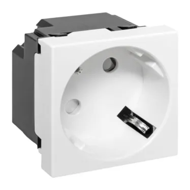 Розетка 45х45 с заземлением 45 градусов быстрозажимные клеммы белая