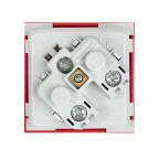 Розетка 45х45 PRO, с заземлением, красная , 45 град