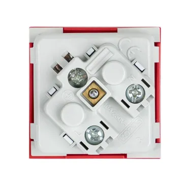 Розетка 45х45 PRO, с заземлением, красная , 45 град