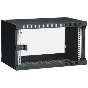 Шкаф LINEA WE 6U 550x350мм дверь стекло черный