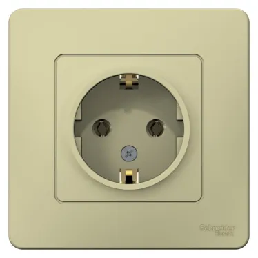 BLANCA С/У РОЗЕТКА с заземлением без шторок, 16А, 250В, БЕЖЕВЫЙ