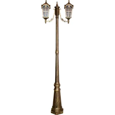 Светильник НТУ-2х60w столб-2м.Е27,IP44,чер.зол. Feron