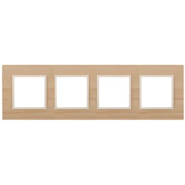Рамка на 4 поста, дерево, Эра Elegance, клён+сл.кость, 14-5304-11