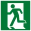 Знак эвакуационный E 01-01 ''Выход здесь'' (левосторонний) 200х200 мм, пластик