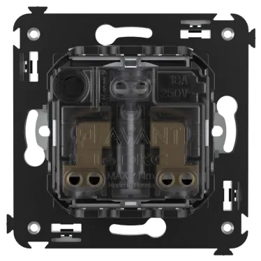 Avanti Розетка в стену 2P+E с з/ш Закаленная сталь