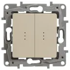 ETIKA Переключатель двухклавишный с подсветкой слоновая кость автоматические зажимы 10AX