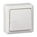 ХИТ Выключатель одноклавишный наружный 6А белый