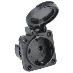 Розетка панельная РП14-3 2Р+РЕ 16А з/к с крышкой IP54 черная MAGNUM