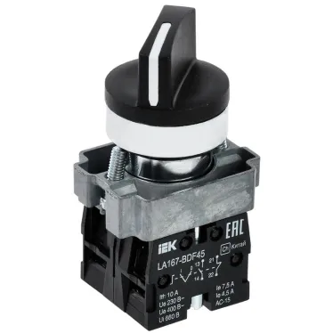 Переключатель LA167-BDF45 2 полож. 1з+1р черный
