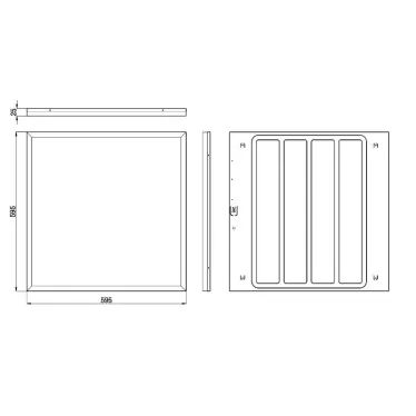 Светильник светодиодный ДВО/ДПО 40Вт  с равномерной засветкой матовый 6500К 4200Лм «1% IP40 595x595 SPO-1-40-6K-M [4]