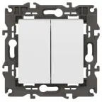 Выключатель двойной, 10АХ-250В, Эра Elegance, белый,14-1104-01