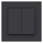 Выключатель двухклавишный ATLASDESIGN схема 5 10АХ в сборе карбон