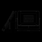 Прожектор светодиодный ДО 150 Вт 18000 лм 6500К AC 220В IP65 250х32х335мм матрированное закаленное стекло Qplus Gauss