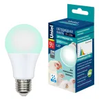 Лампа светодиодная диммируемая для бройлеров. Спектр синий и зеленый. LED-A60-9W/SCBG/E27/FR/DIM IP65 PLO65WH