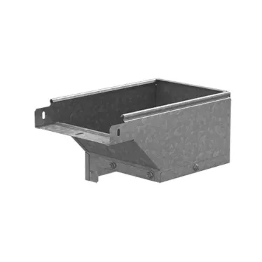 Поворот вертикальный вниз левый к лотку 150х100, толщина 1,0 мм, Сендзимир цинк